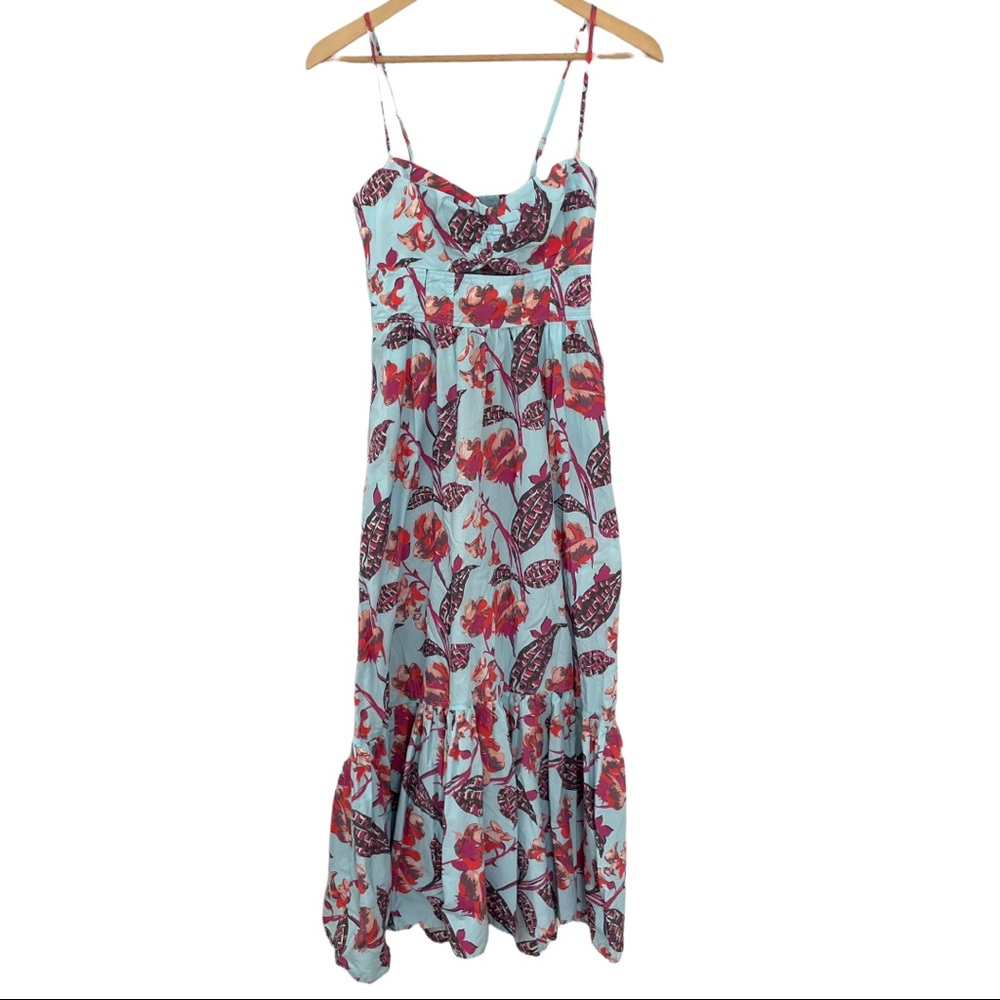 A.L.C. Blue and Red Floral Midi Dress - Picture 5 of 14